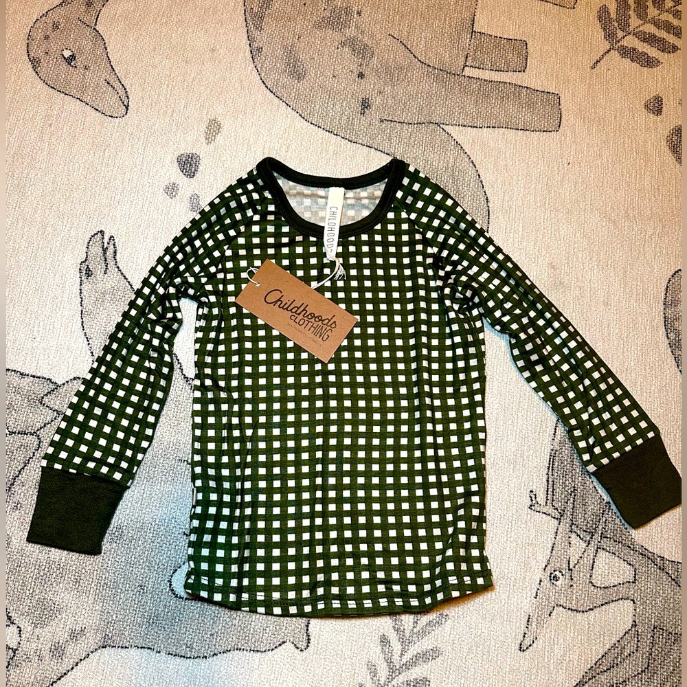 Green Checkered Kids Shirt